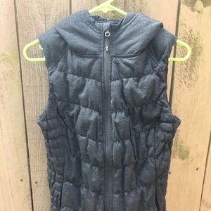 Blanc Noir Black Hooded Puffy Vest (Small)